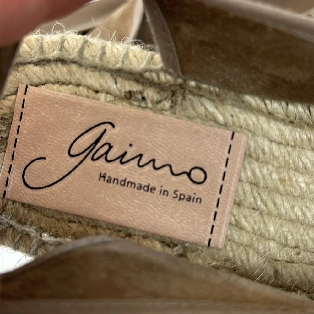 Anthropologie Gaimo Leather Slingback Espadrille Sandals Size 36(5.5)